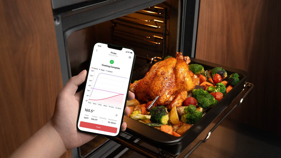 Oven safe wireless cooking thermometer